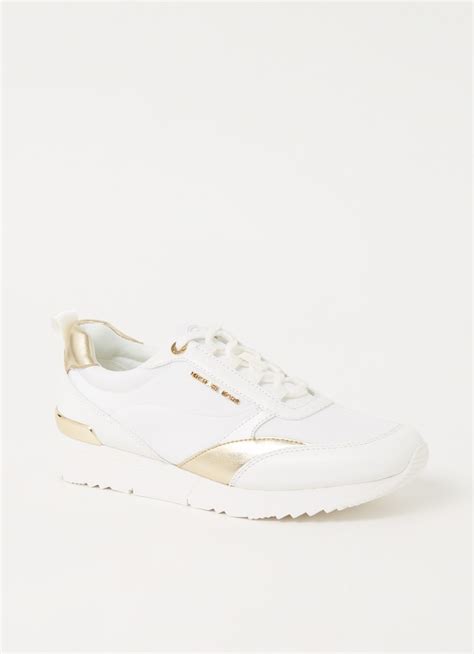 michael kors allie sneaker wit|Allie Leather and Canvas Sneaker .